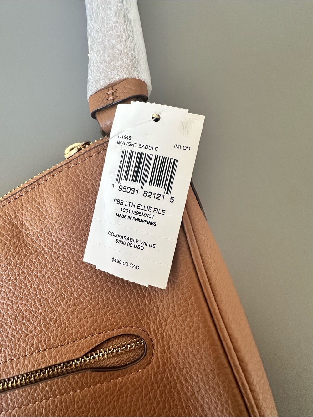 Coach Pebbled Leather Crossbody in Cognac Brown - Picture 3 of 6